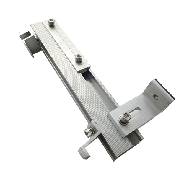 Verstellbarer Aluminiumschienen-Solarmodul-Montagesatz mit M1-M25-Modell, inklusive Solarklemme