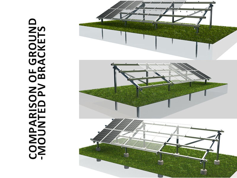 Vergleich von drei Arten von Solarboden -Montagesystemen