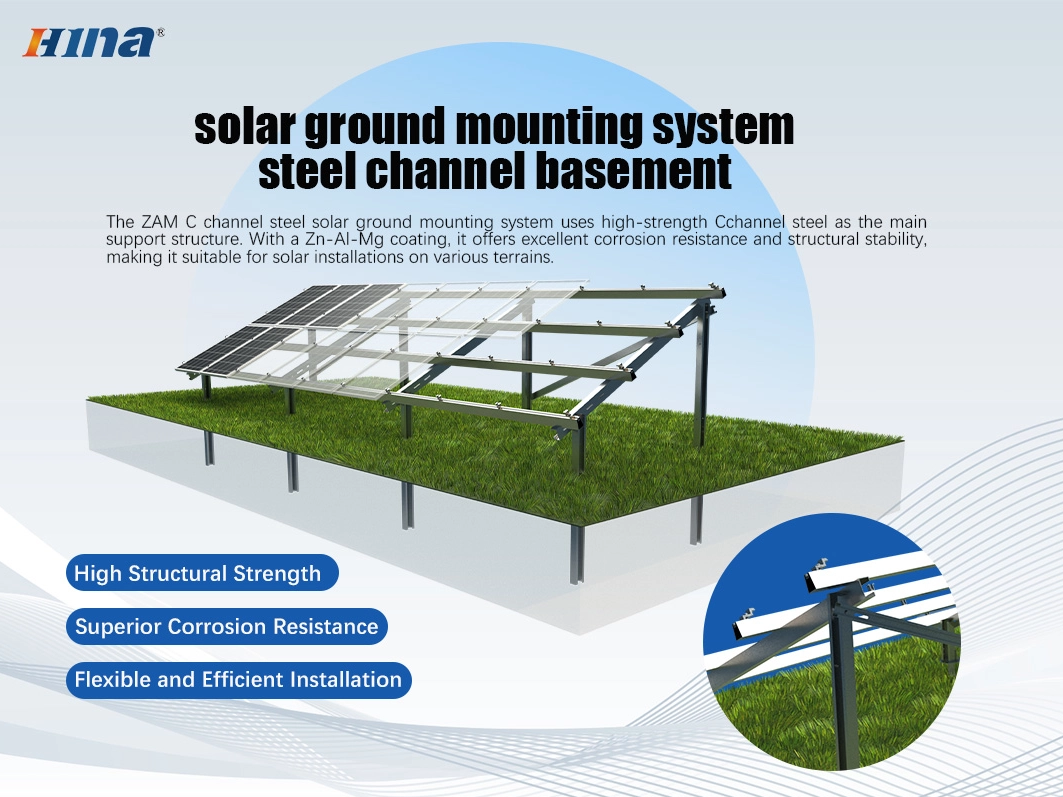 Zink-Aluminium-Magnesium C-Kanal-Stahl-Solar-Bodenmontagesystem
