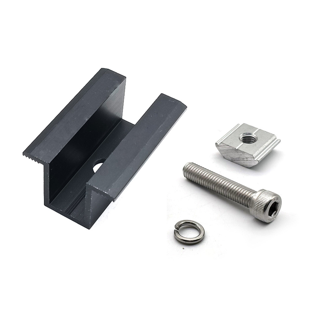 Aluminium Black Solar Panel Bracket Clamp Kit Mid Clamp für Dachmontagesysteme