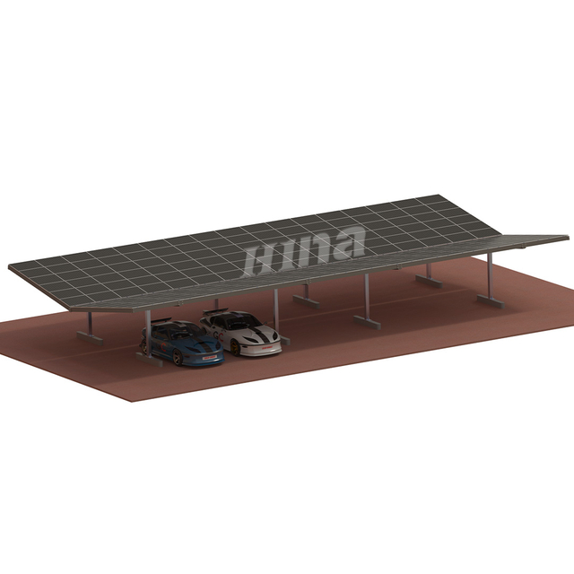 Doppelpfosten-Betonfundament-Carport-Struktur-Solarpanel-Montagehalterungen für die Autoverpackung