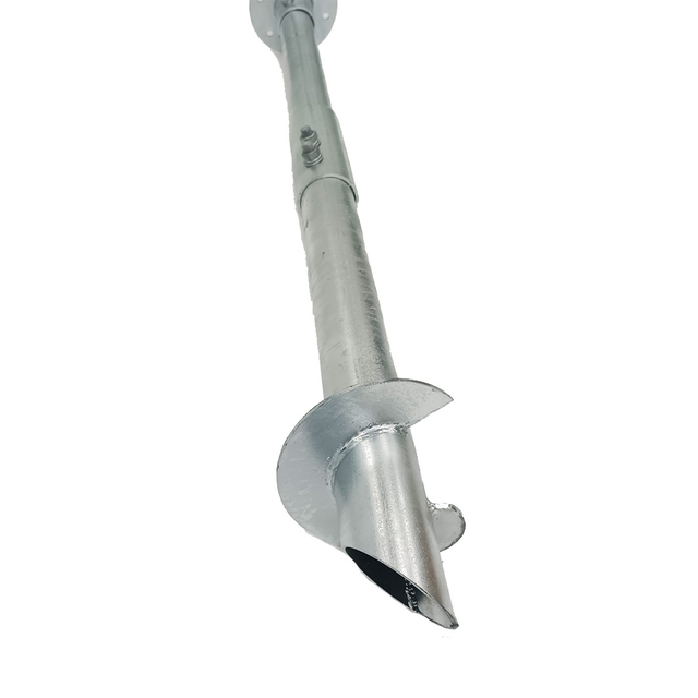 Verzinkte Erdungsschraube mit rundem Schaft und spiralförmigem Pfahl für Solarstromanlagen