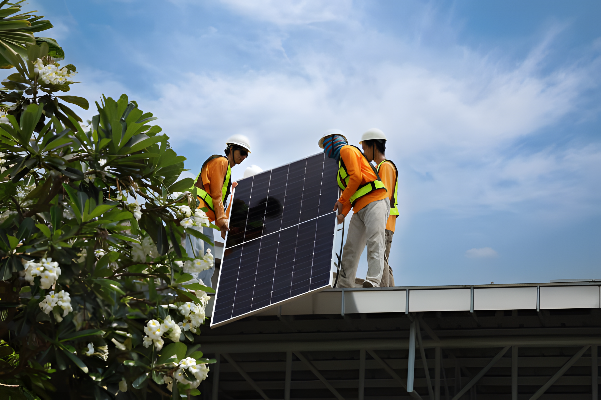 Wie man Schnee von Sonnenkollektoren abhält