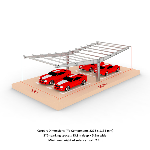 Y-Typ-Struktur Solar-PV-Carport-Montagehalterungen System Solar-Carport-Struktur